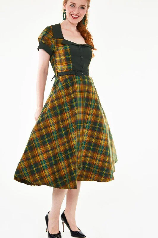 Ella Tartan Flared Dress