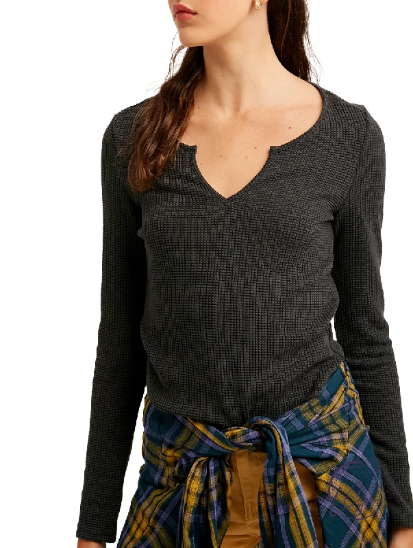 Button - Down Women Long Sleeve Top for a Classic StyleSomething Great Ribbed Long Sleeve