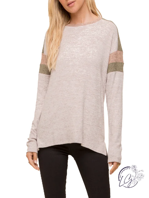 Metallic Accent Women Long Sleeve Top for a Glamorous LookI'll Never Be Far Long Sleeve Top