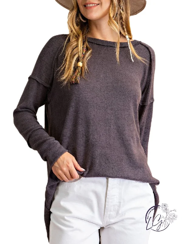 Lace - Trimmed Women Long Sleeve Top for an Elegant LookDaytime Blues Long Sleeve