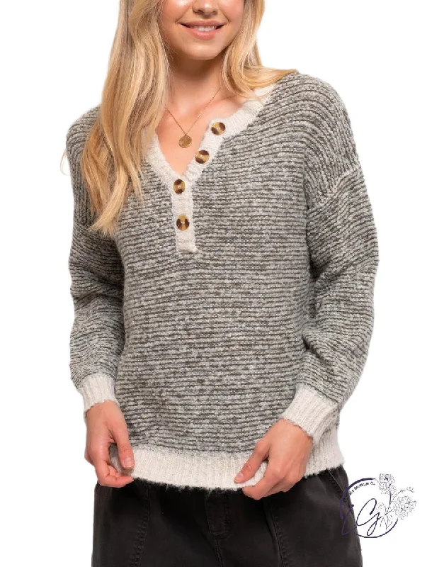 Cable - Knit Women Long Sleeve Top with a Cozy TextureHow I Feel Marled Knit Pullover