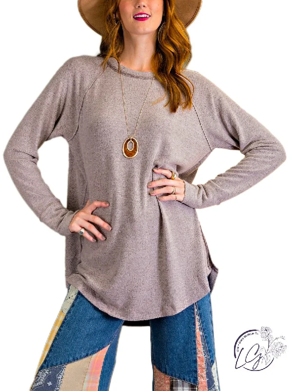 Thermal Women Long Sleeve Top for Extra Warmth in WinterMy Relaxed Side Brushed Tunic