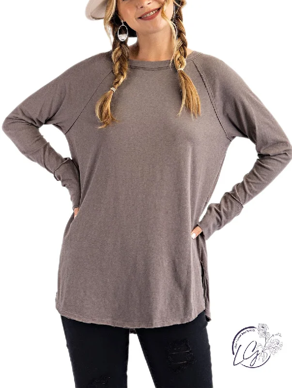 Ruffled Cuff Women Long Sleeve Top with a Feminine TouchBE BY YOUR SIDE LONG SLEEVE TOP