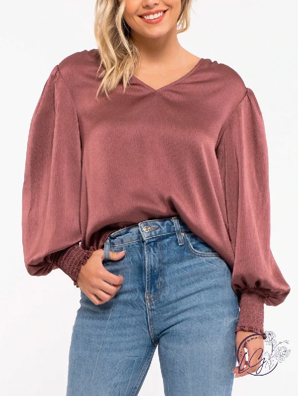 Button - Down Women Long Sleeve Top for a Classic StyleHaving Fun Satin Blouse