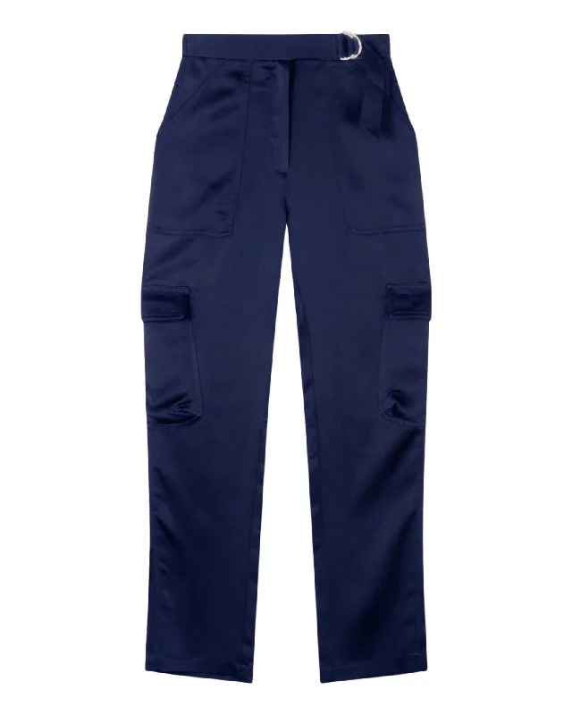 Carolina Satin Utility Pant In Midnight