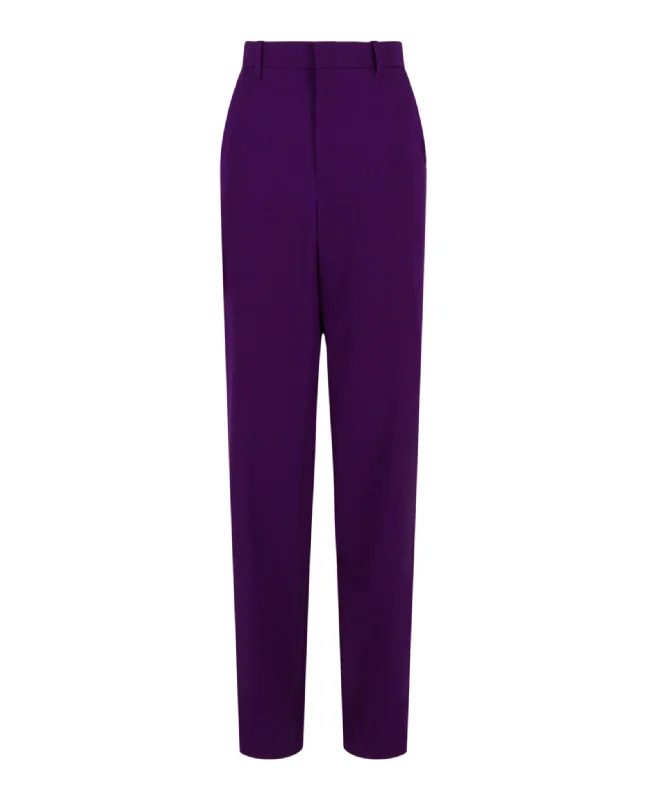 High Rise Wool Blend Trousers