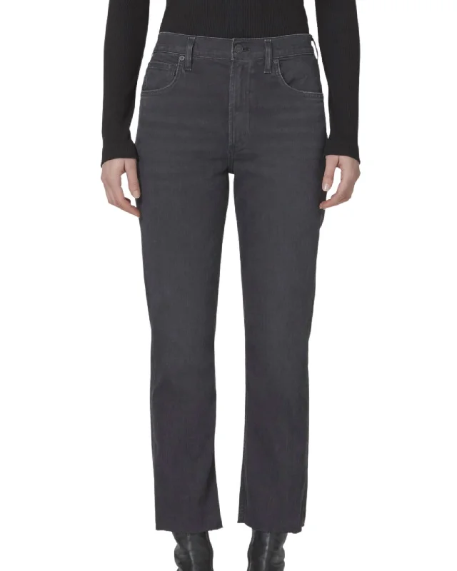 Isola Straight Cropped Denim In Black