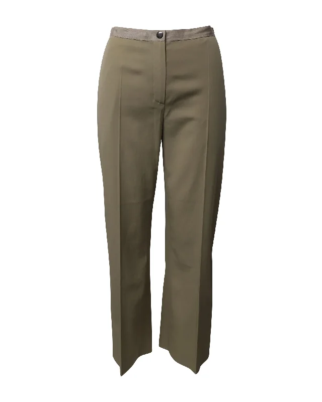 Lanvin Grosgain Waist Trousers in Beige Wool