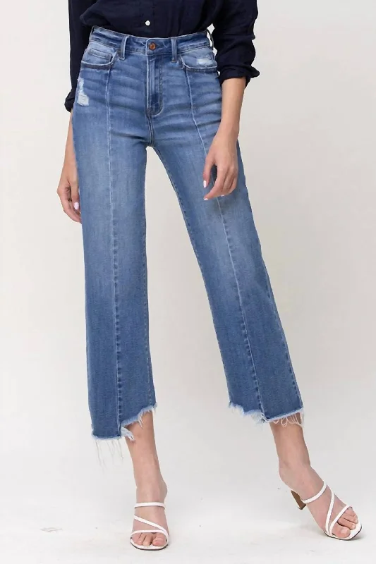 Seams Lovely Super High Rise Wide Leg Jean In Blue