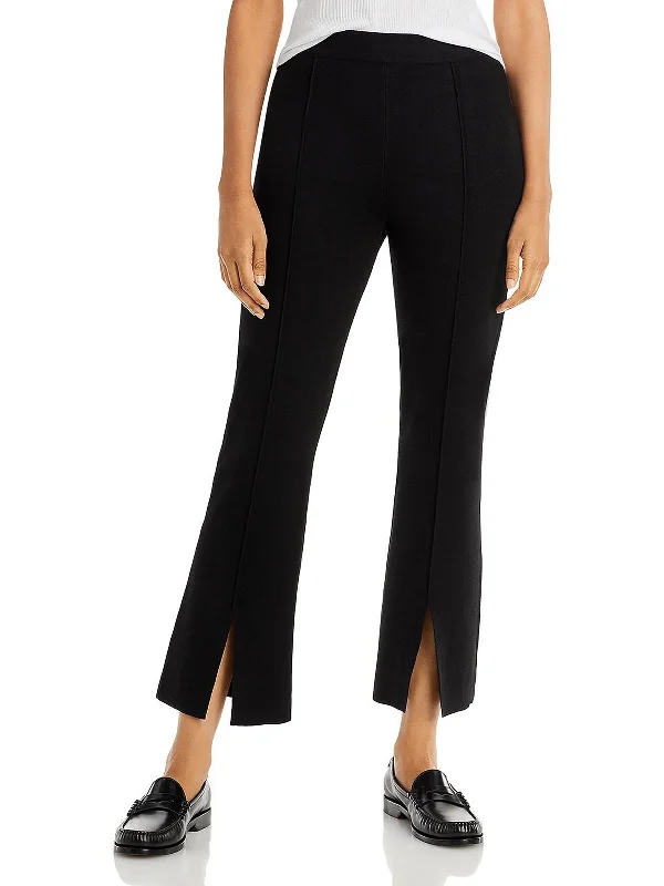 Womens Knit Split Hems High-Waist Pants