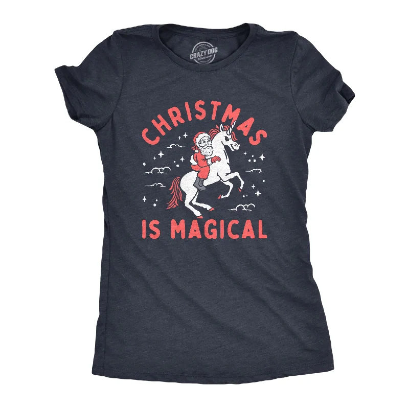 Long Sleeve Women T Shirt for Cooler WeatherChristmas Is Magical Women's T Shirt