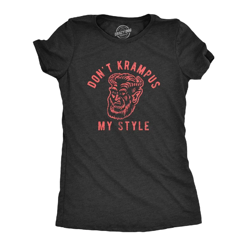 V - Neck Women T Shirt to Enhance the NecklineDon't Krampus My Style Women's T Shirt