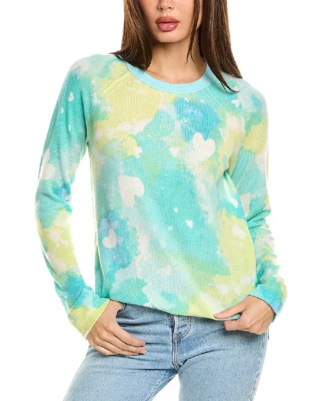 Plus - Size Women Sweater with a Flattering FitForte Cashmere Dreamy Hearts Cashmere Pullover