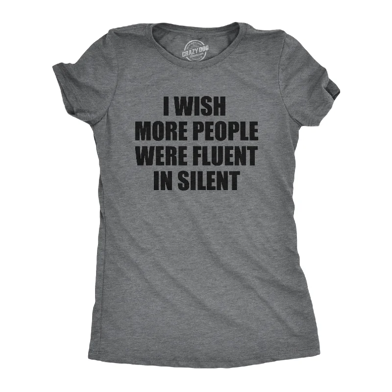 Ringer T Shirt Women with Retro - Inspired StripesI Wish More People Were Fluent In Silent Women's T Shirt