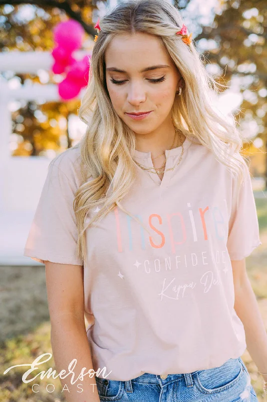 Embroidered Women T Shirt with Intricate DetailsKappa Delta Philanthropy Inspire Confidence Tee