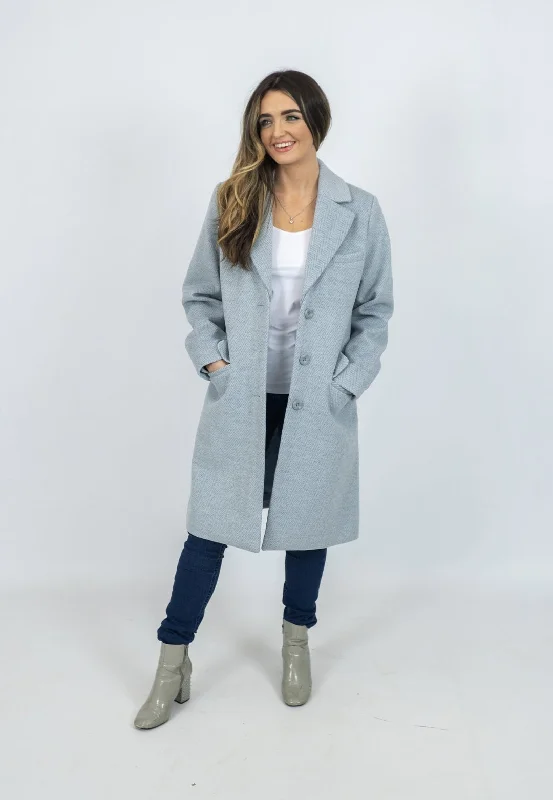 Cashmere Women Sweater with a Luxurious Soft TouchMd'M Blue Wool Coat