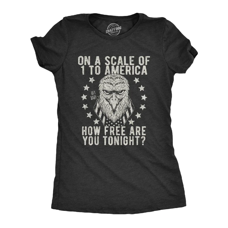 Striped Women T Shirt in a Classic PatternOn A Scale Of 1 To America How Free Are You Women's T Shirt