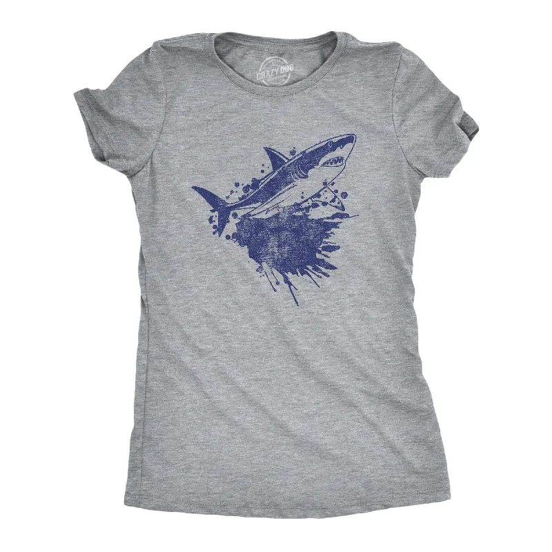 Floral Print Women T Shirt for a Feminine TouchShark Ink Splatter Women's T Shirt