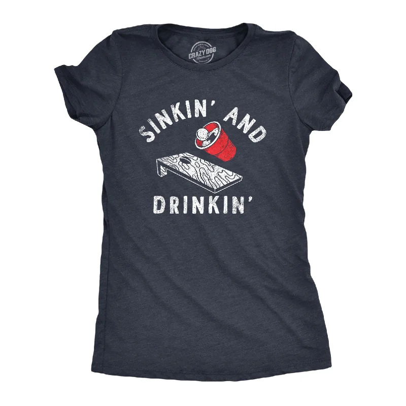 V - Neck Women T Shirt to Enhance the NecklineSinkin And Drinkin Beer Women's T Shirt