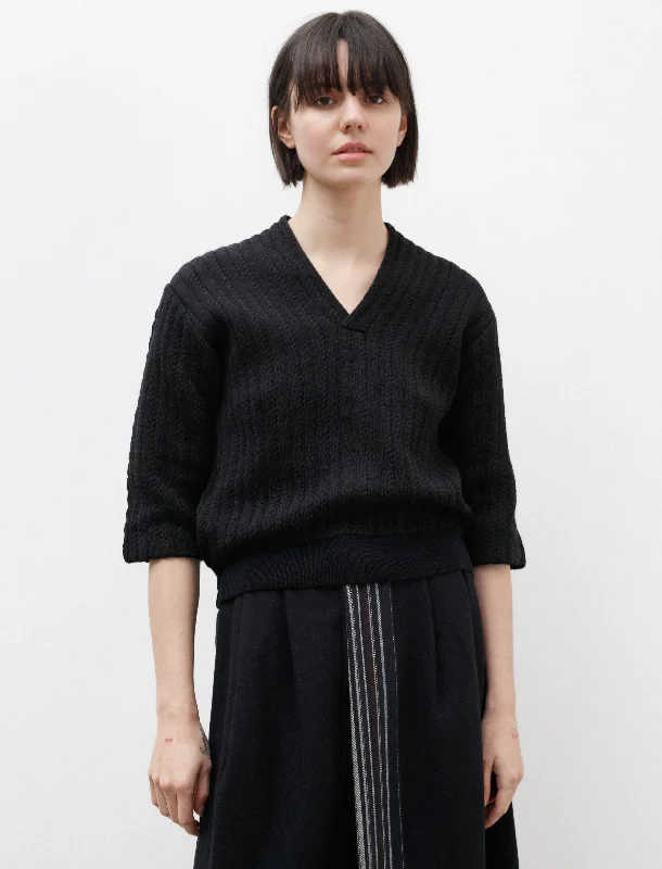 Cropped Women Sweater to Pair with High - Waisted BottomsJumper Serge Night