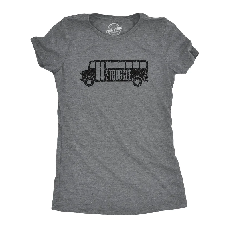 Distressed Women T Shirt with a Laid - Back AestheticStruggle Bus Women's T Shirt