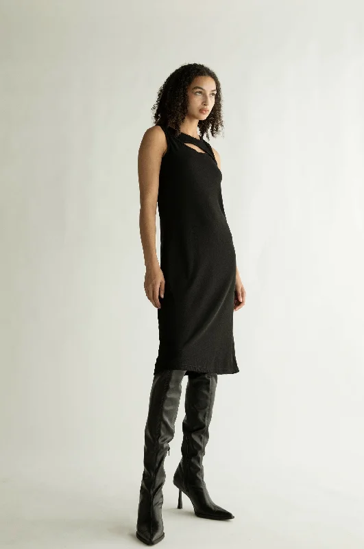 V - Neck Women Sweater to Elongate the NecklineTANK DRESS