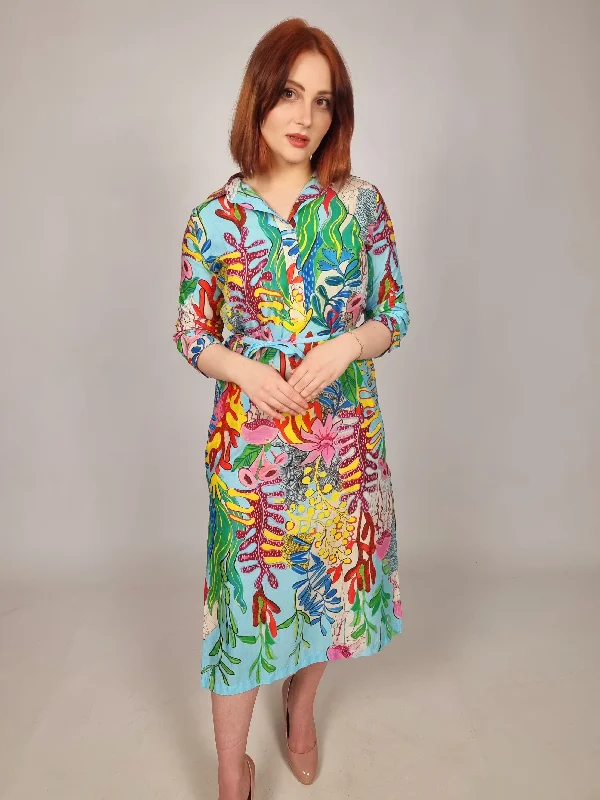 Turtleneck Women Sweater for a Classic and Elegant StyleVilagallo Marion Belize Print Dress