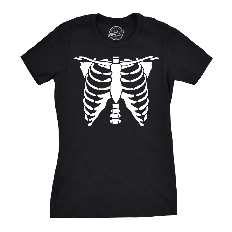 Muscle Women T Shirt for a Sporty and Casual LookWhite Skeleton Rib Cage Women's T Shirt