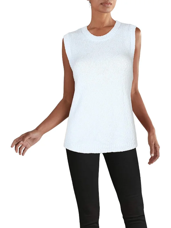 Long - Sleeve Women Sweater with Ribbed CuffsWomens Ribbed Trim Sleeveless Tank Top Sweater