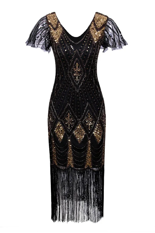 Wrap - Style Women Dress with Adjustable Fit for All Body TypesFlapper 1920s Sequins Dress