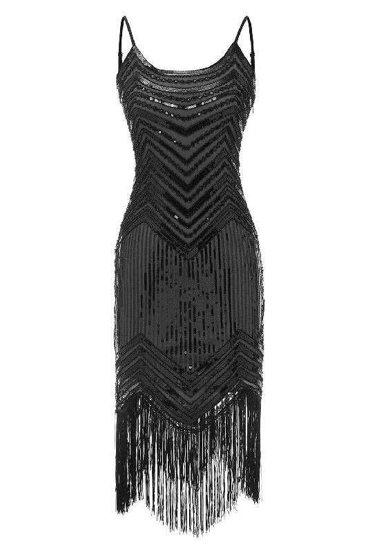 Little Black Women Dress with Sequins for a Glamorous Night OutSparkly Fringed Vintage Sequin 1920s Dress