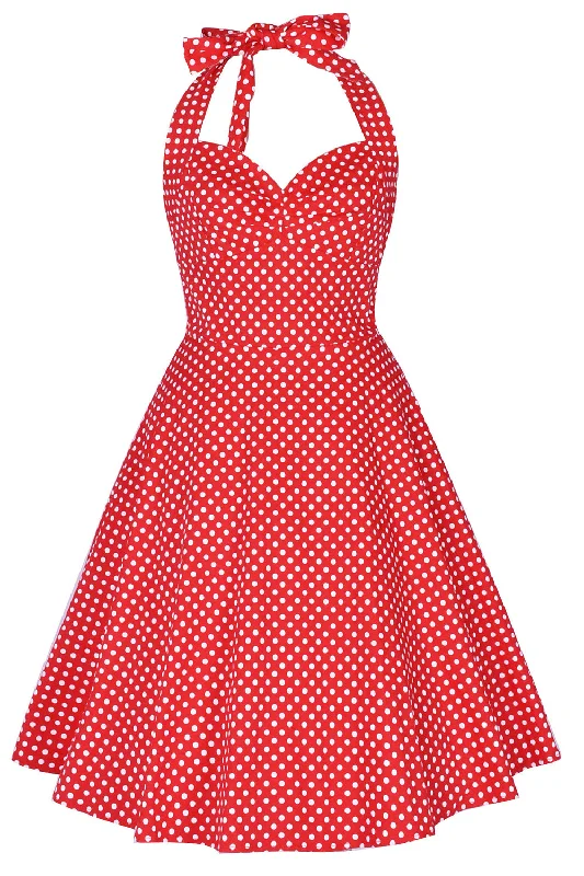 Lace - Embellished Women Dress for an Elegant and Sophisticated AppearanceHalter Printed 1950s Pin Up Dress