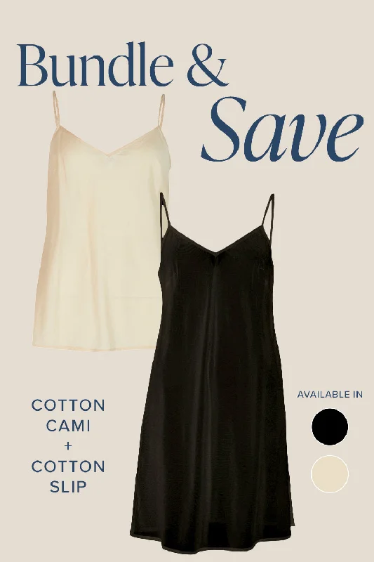 Backless Women Dress for a Sexy and Alluring Look at Evening EventsThe Cotton Slip & Cami Bundle