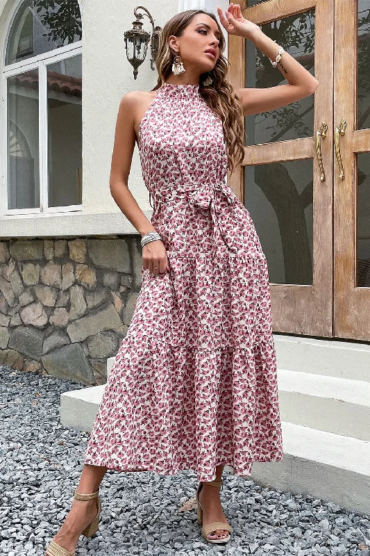 Wrap - Style Women Dress with Adjustable Fit for All Body TypesSilm Fit Halter Floral Summer Dress