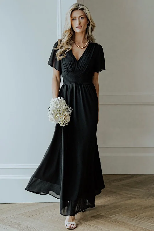 Ruffled Women Dress with Multiple Layers for a Playful and Girly StyleBirdie Maxi Dress | Black