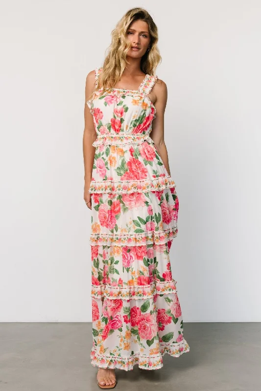 Ball Gown Women Dress with a Full Skirt for a Princess - like LookJulieta Tiered Maxi Dress | Off White Floral