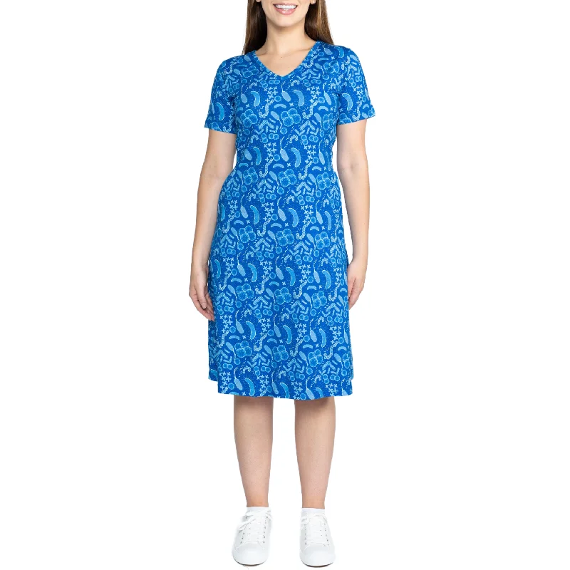 Mermaid - Style Women Dress with a Fitted Silhouette for Special OccasionsPaisley Bacteria A-Line Dress (No Waist Seam)