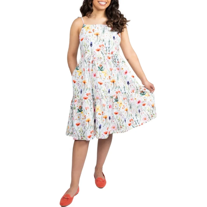 Mini Women Dress with a Short Hem for a Young and Trendy StyleWildflowers Sleeveless Frill Dress