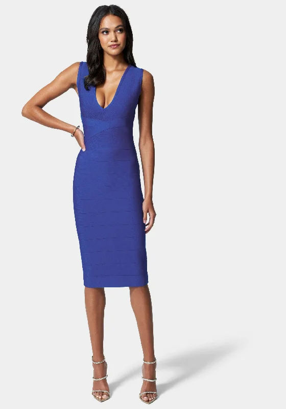 Halter Neck Women Dress to Show Off the Shoulders and NecklineBandage Midi Dress