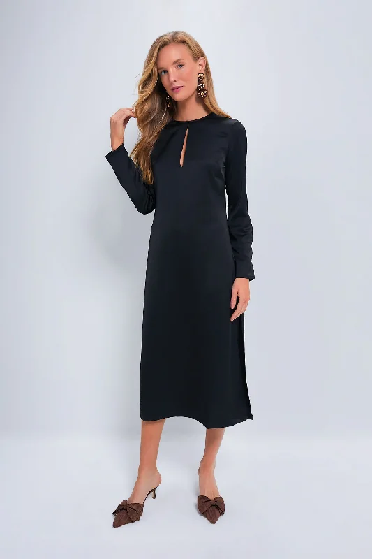 Wrap - Style Women Dress with Adjustable Fit for All Body TypesBlack Isabel Longsleeve Dress