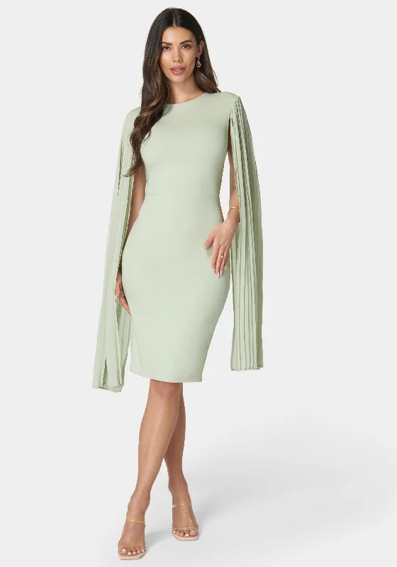 Backless Women Dress for a Sexy and Alluring Look at Evening EventsCape Sleeve Midi Dress