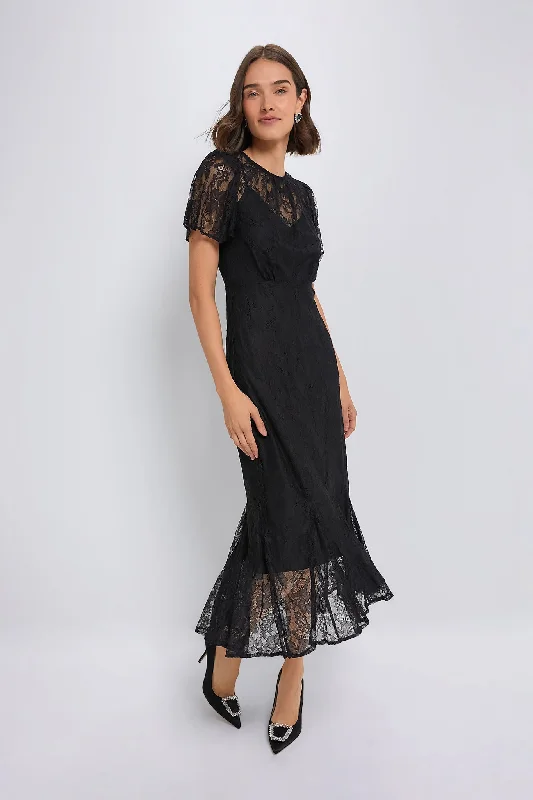 Little Black Women Dress with Sequins for a Glamorous Night OutInk Lyon Lace Arabella Dress