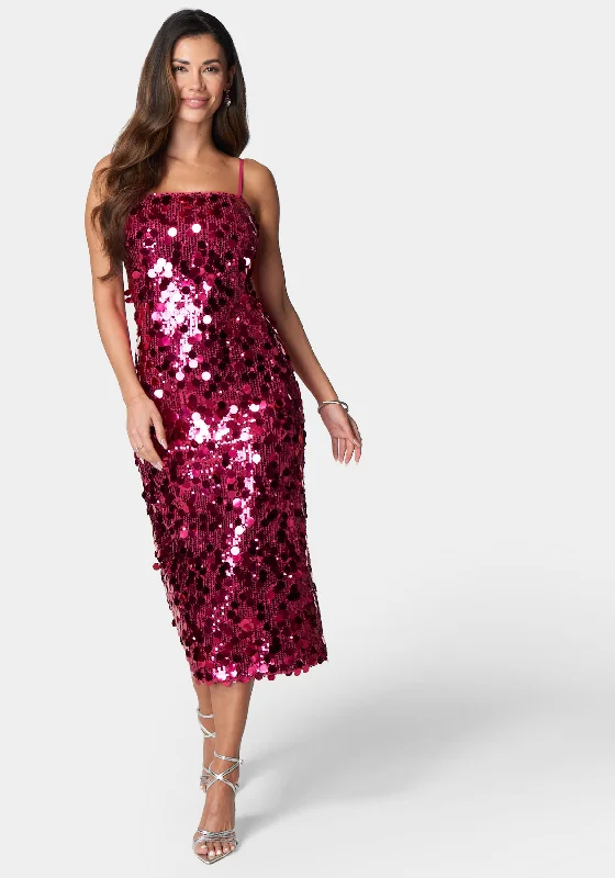 Little Black Women Dress with Sequins for a Glamorous Night OutSequin Midi Dress