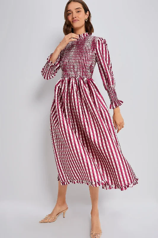 Shift Women Dress with a Simple and Classic Design for Everyday WearWine Gingham Molly Dress