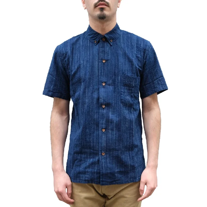 Studio D'Artisan Indigo Shijira Kasuri S/S Shirt