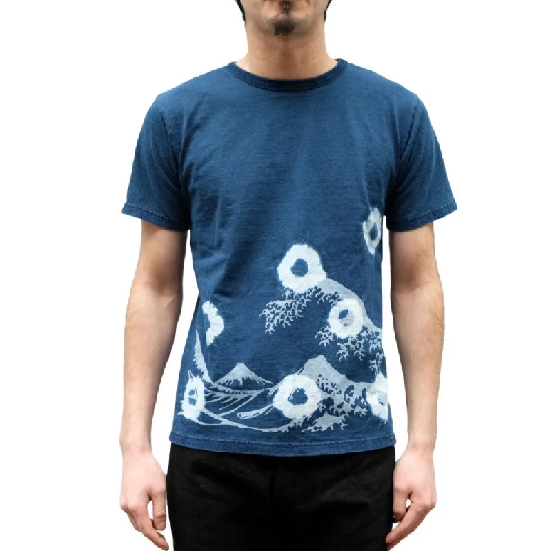 Studio D'Artisan "Mount Fuji" Light Indigo Bassen Tee