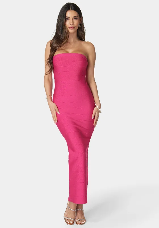 Ball Gown Women Dress with a Full Skirt for a Princess - like LookBandage Strapless Maxi Dress