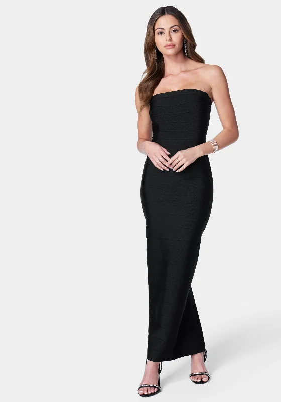 Sheath Women Dress with a Tailored Fit for a Professional LookBandage Strapless Maxi Dress