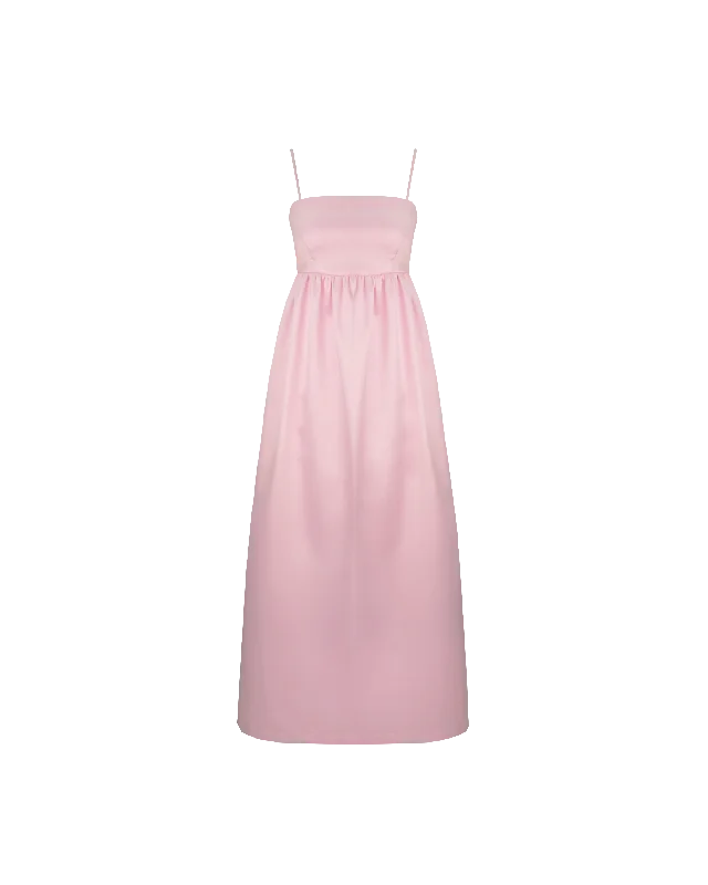 Pleated Women Dress with a Timeless and Elegant TextureCHER MAXI DRESS SOFT PINK