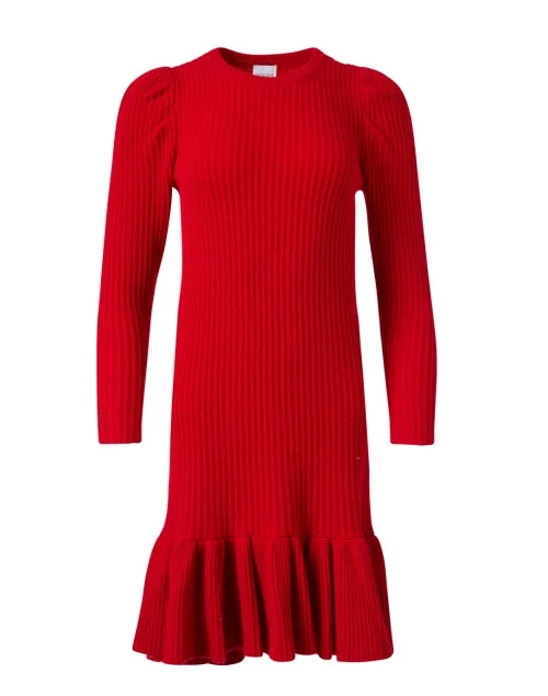 Lace - Embellished Women Dress for an Elegant and Sophisticated AppearanceDoyle Red Knit Dress